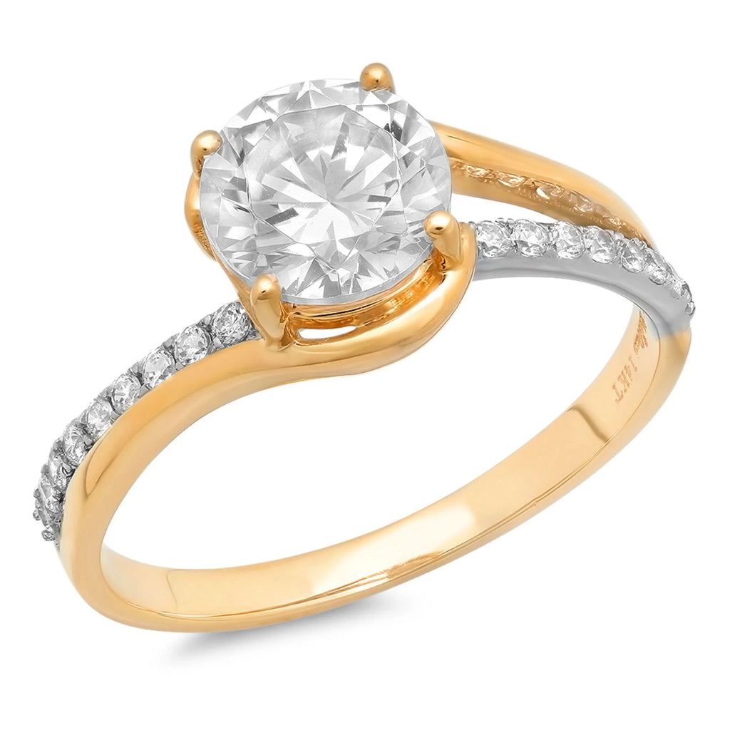 14K White Yellow Gold Diamond Engagement Ring K2747