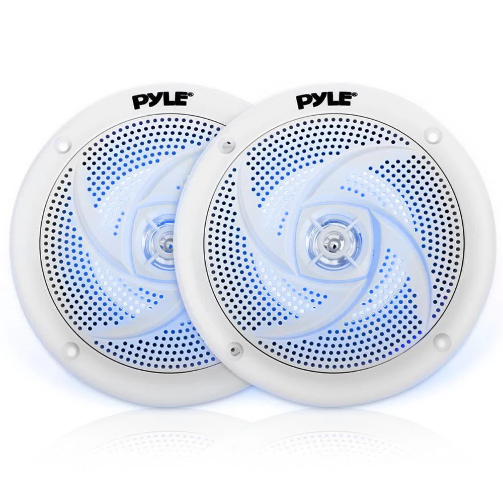 5.25 Inch Waterproof Marine Speakers, White (2 Pack) Y3642