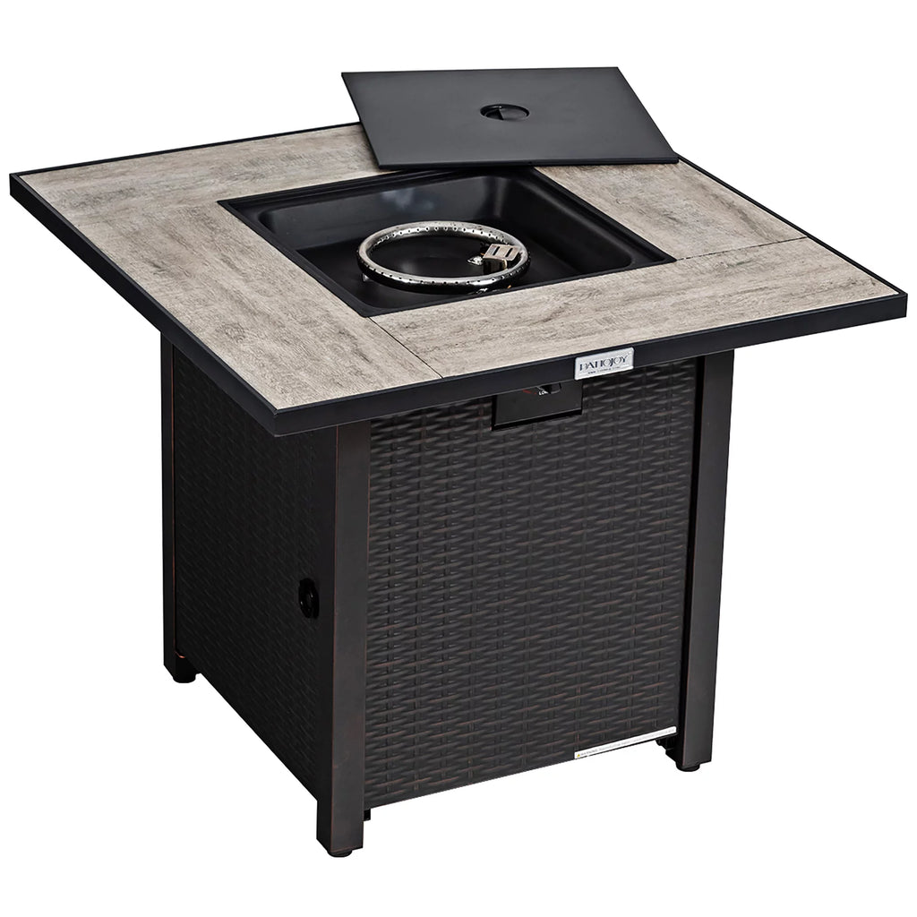 30'' Square Propane Gas Fire Pit Table 50,000 BTU with Cover P312