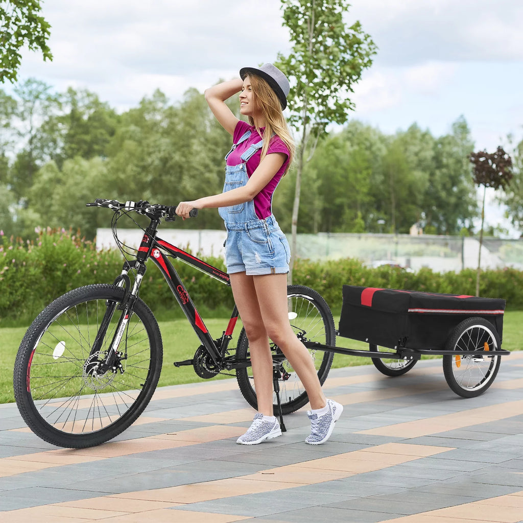 Bike Cargo Trailer with Removable Cover, 16 Wheels, Red A488124