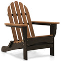 Black Antique Mahogany Plastic Frame Stationary Adirondack Chair with Slat Seat Stainless Steel N562