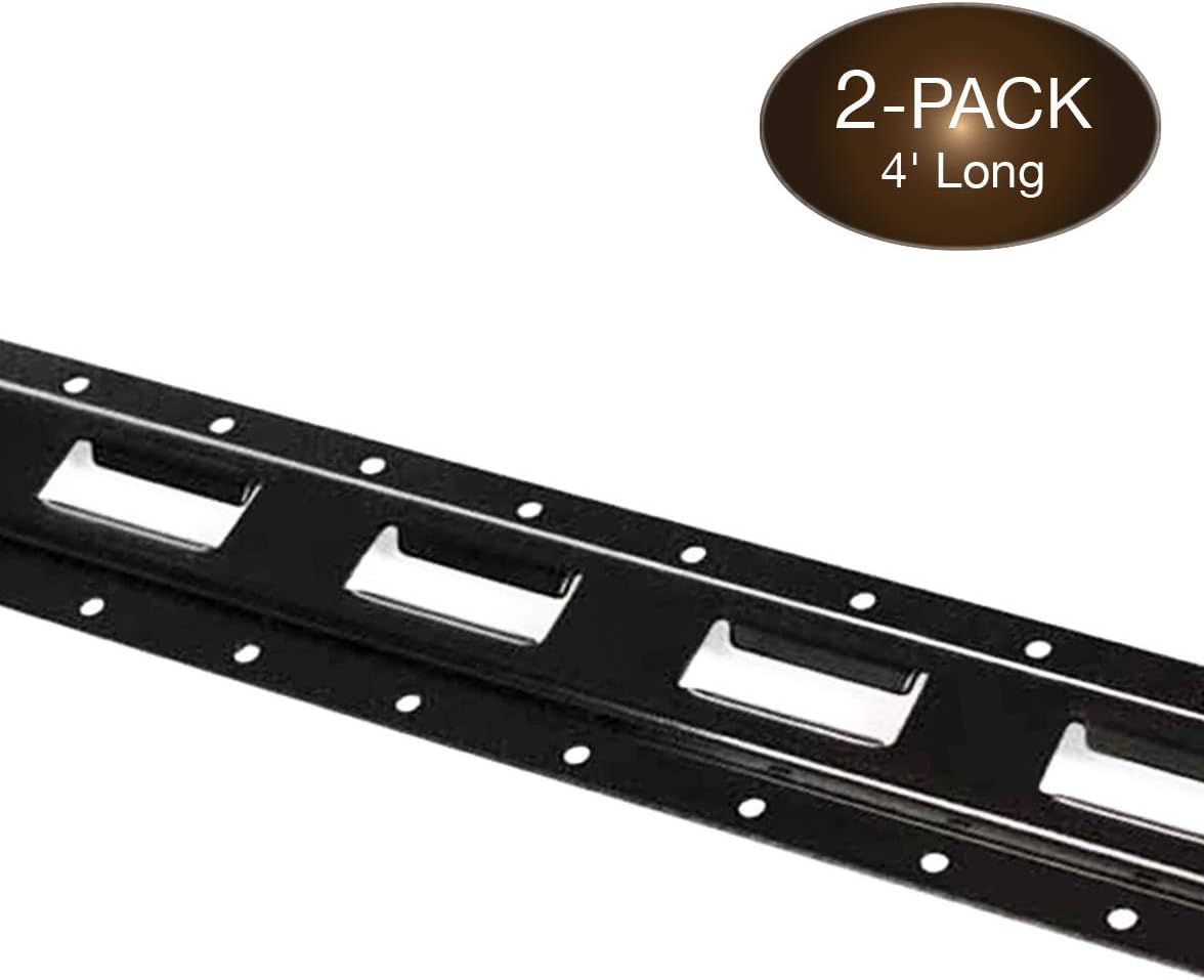 Black Powder Coated Steel E Track Tie-Down Rail Q113