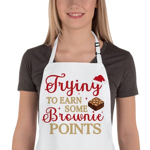 Red Christmas Baking Apron with 2 Pockets D5537