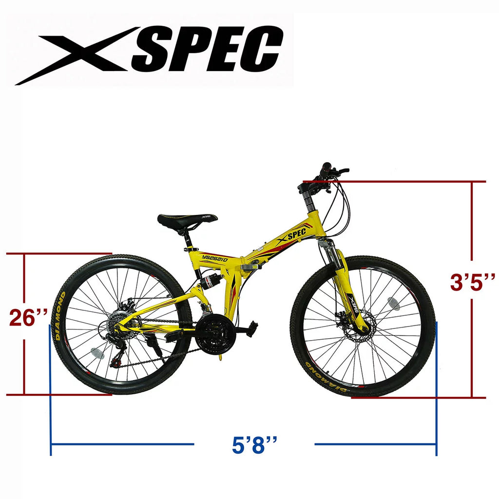 21 Speed Folding Mountain Bike, Black X517827