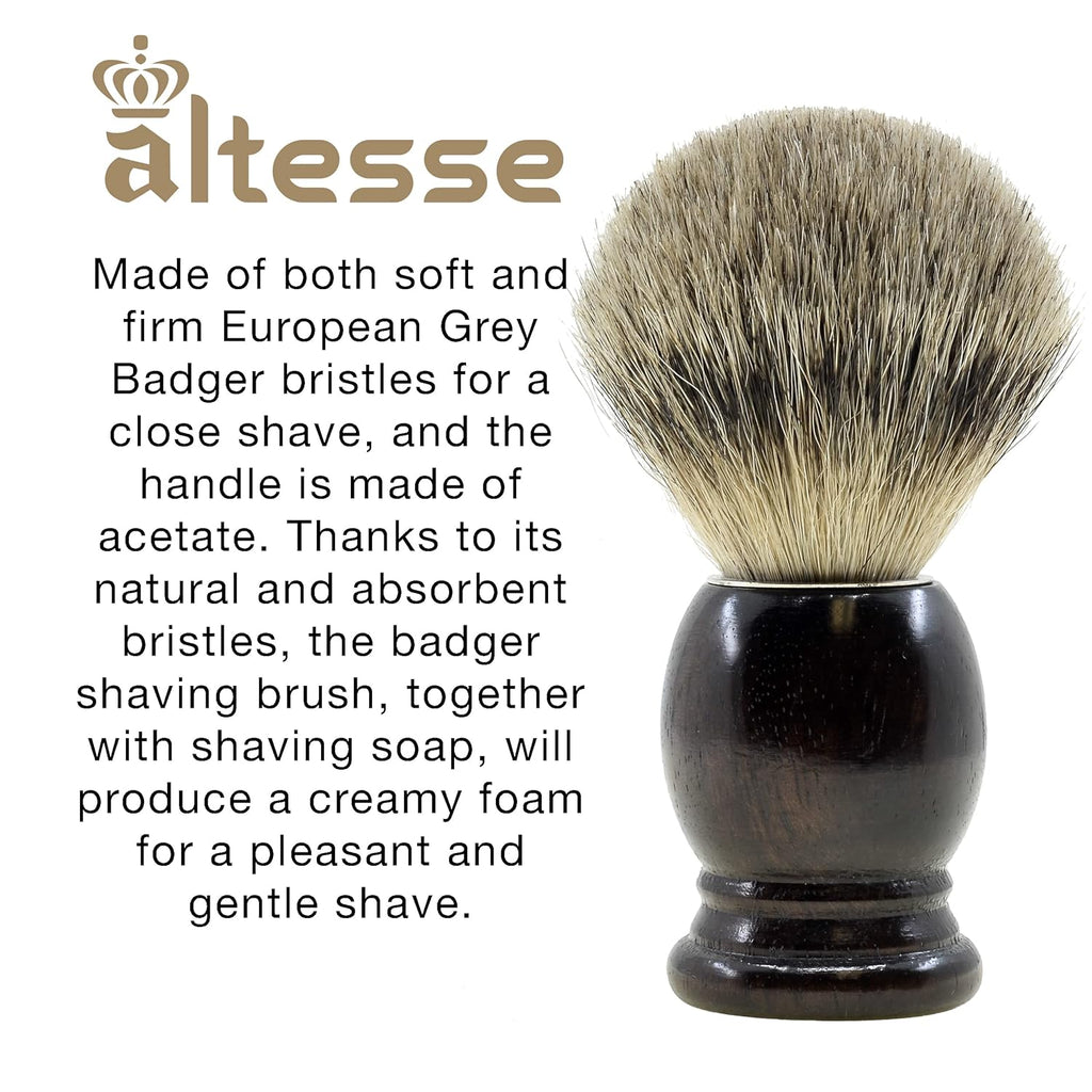European Grey Badger Shaving Brush B487