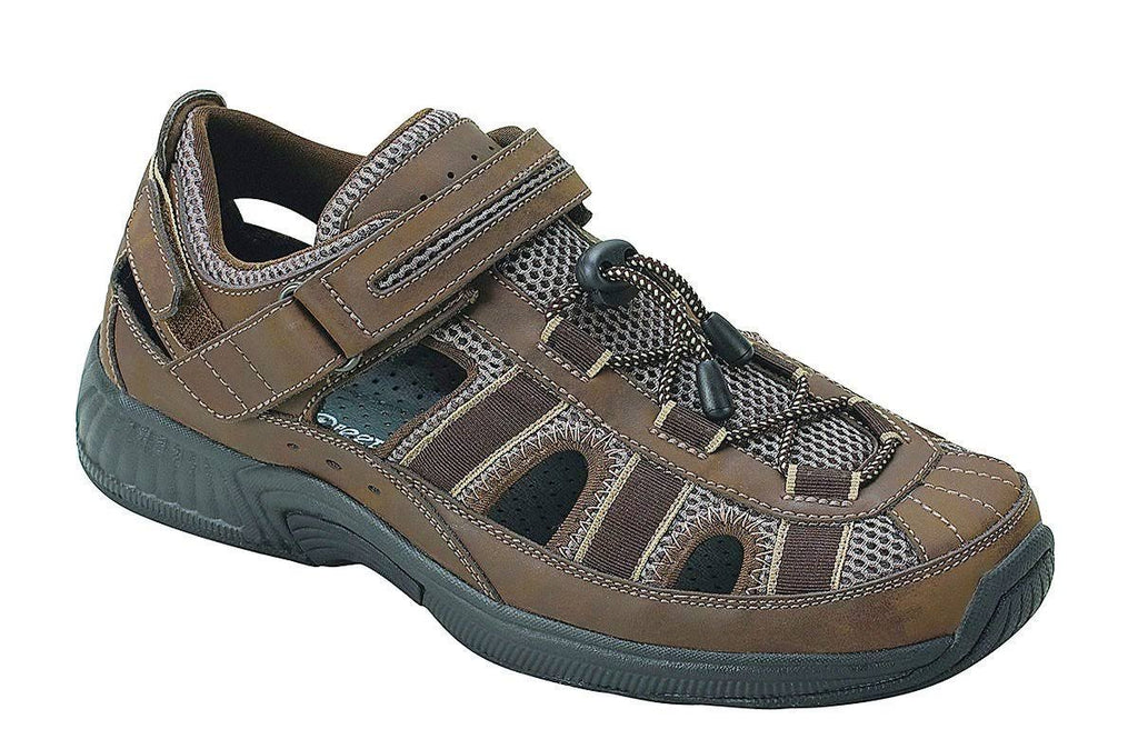 Brown Leather Orthofeet Men&s Shoes A944
