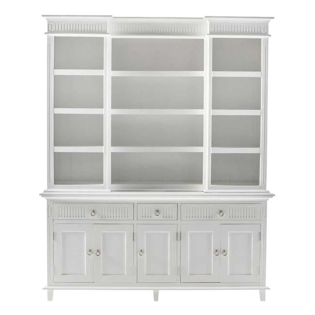 White Kitchen Hutch Cabinet with 5 Doors & 3 Drawers B919169