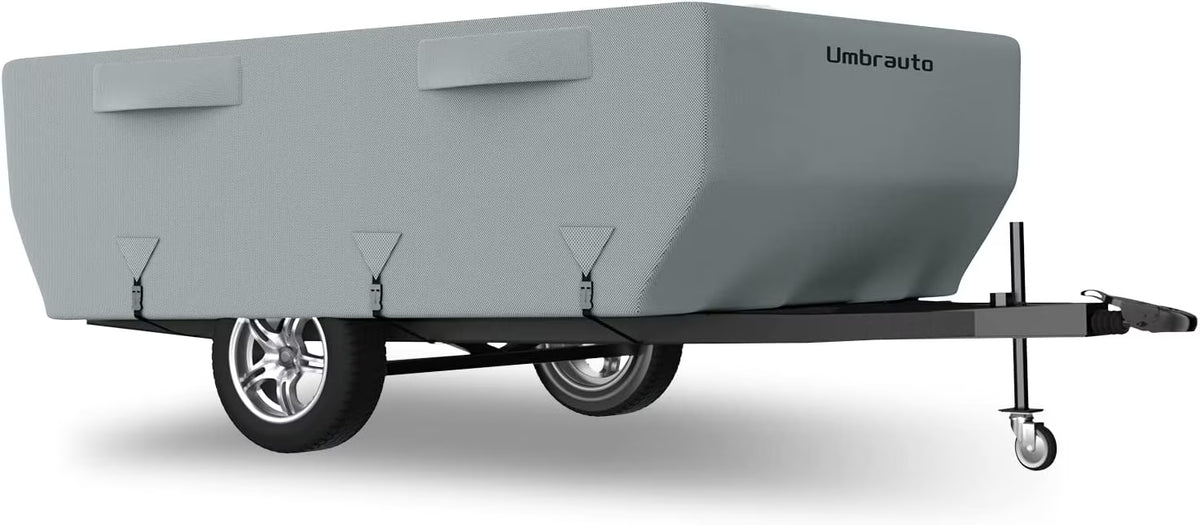 Gray Waterproof Pop Up Trailer Cover for 10' - 12' Trailers S8360
