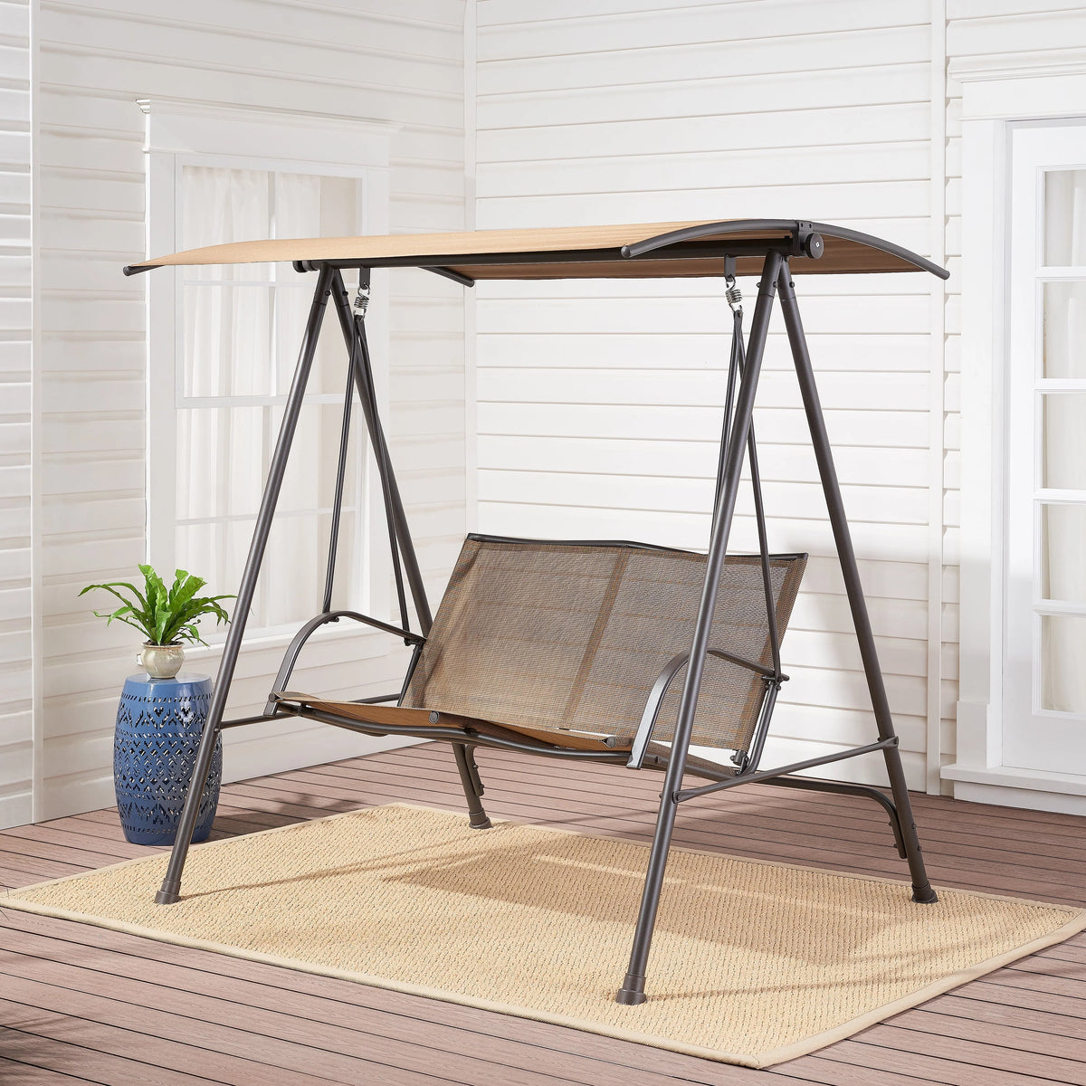 2-Seat Steel Canopy Porch Swing L50357