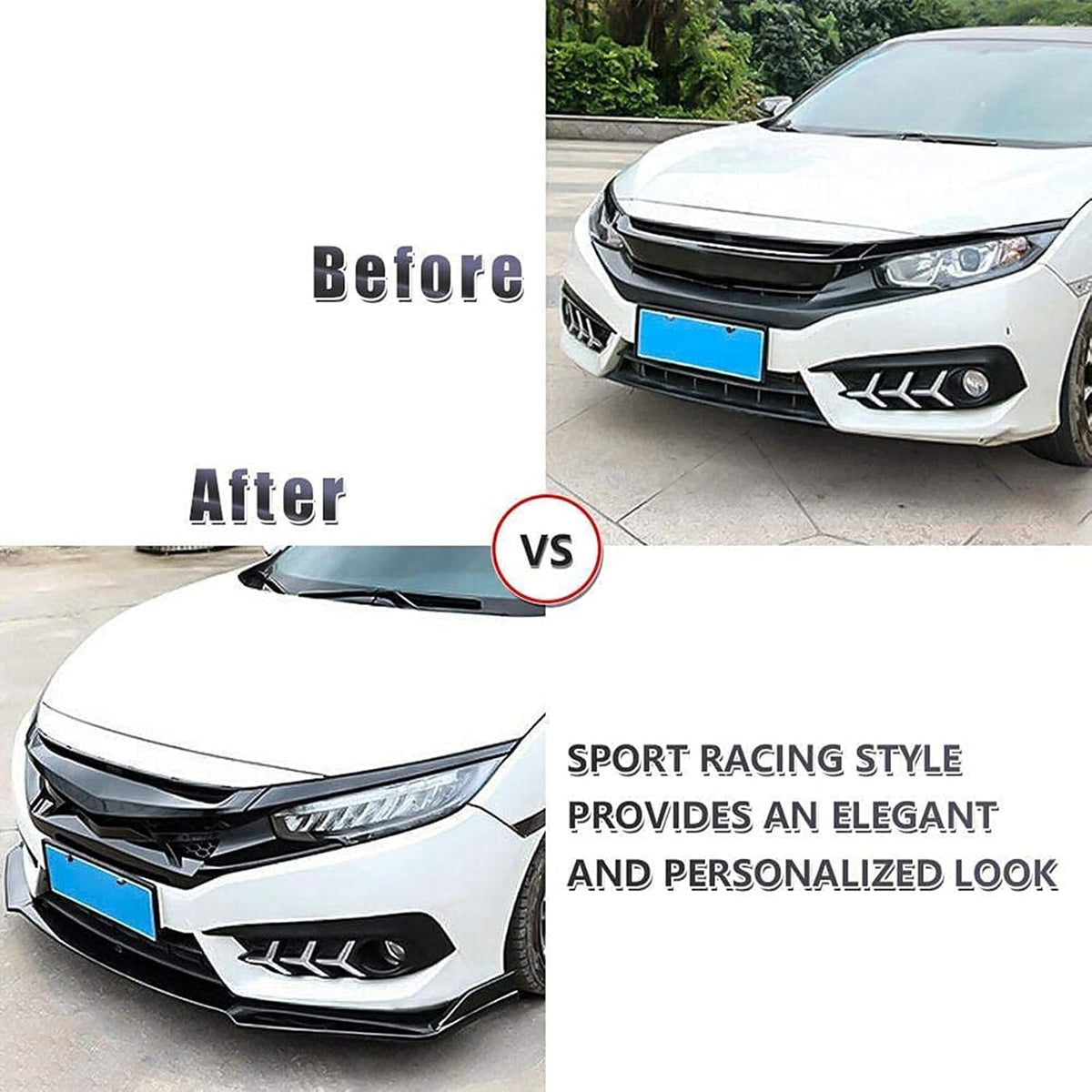 Universal Front Bumper Lip Chin Spoiler PP Pack of 2 J818