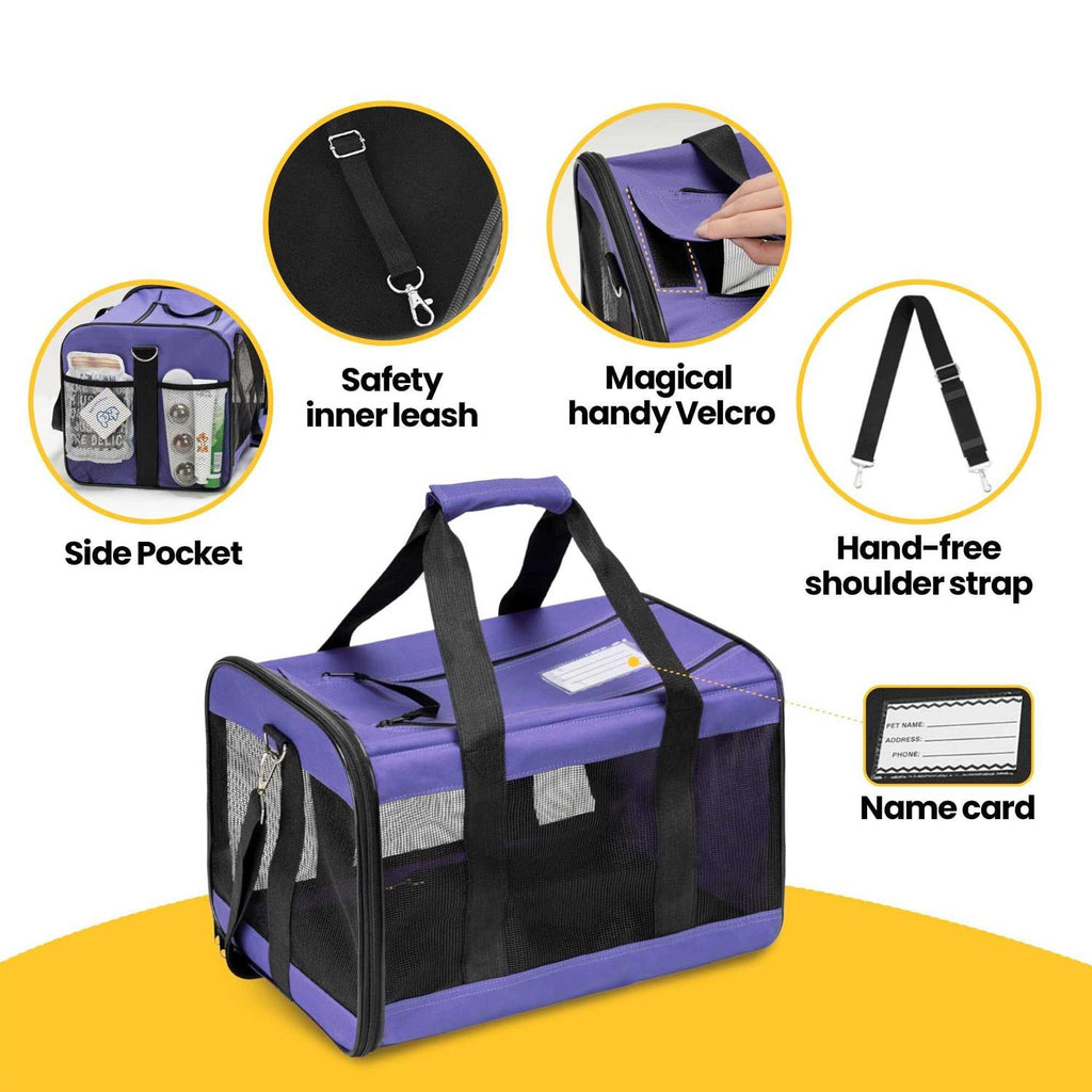 Soft-Sided Cat Carrier with Inner Safety Leash O4312