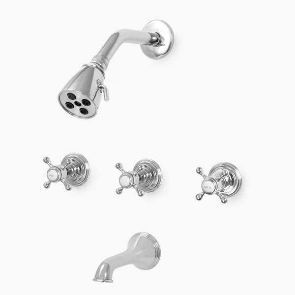Three Valve Tub & Shower Set Polished Chrome F623826
