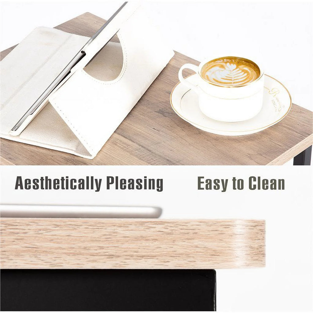 Modern Wood End C Table with Magazine Holder H75534