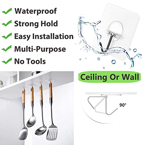Heavy Duty Self Adhesive Waterproof Hooks 12 Pack D26537