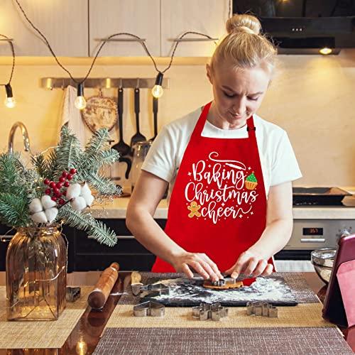 Red Christmas Baking Apron with 2 Pockets D5537