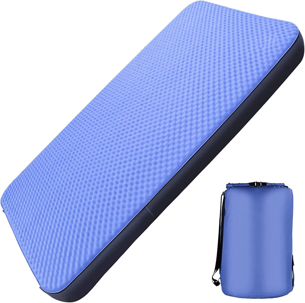 Double Self-Inflating Camping Mattress, 80x52 Sleeping Pad, 4 Inches Thick PU Foam, TPU Material C7161