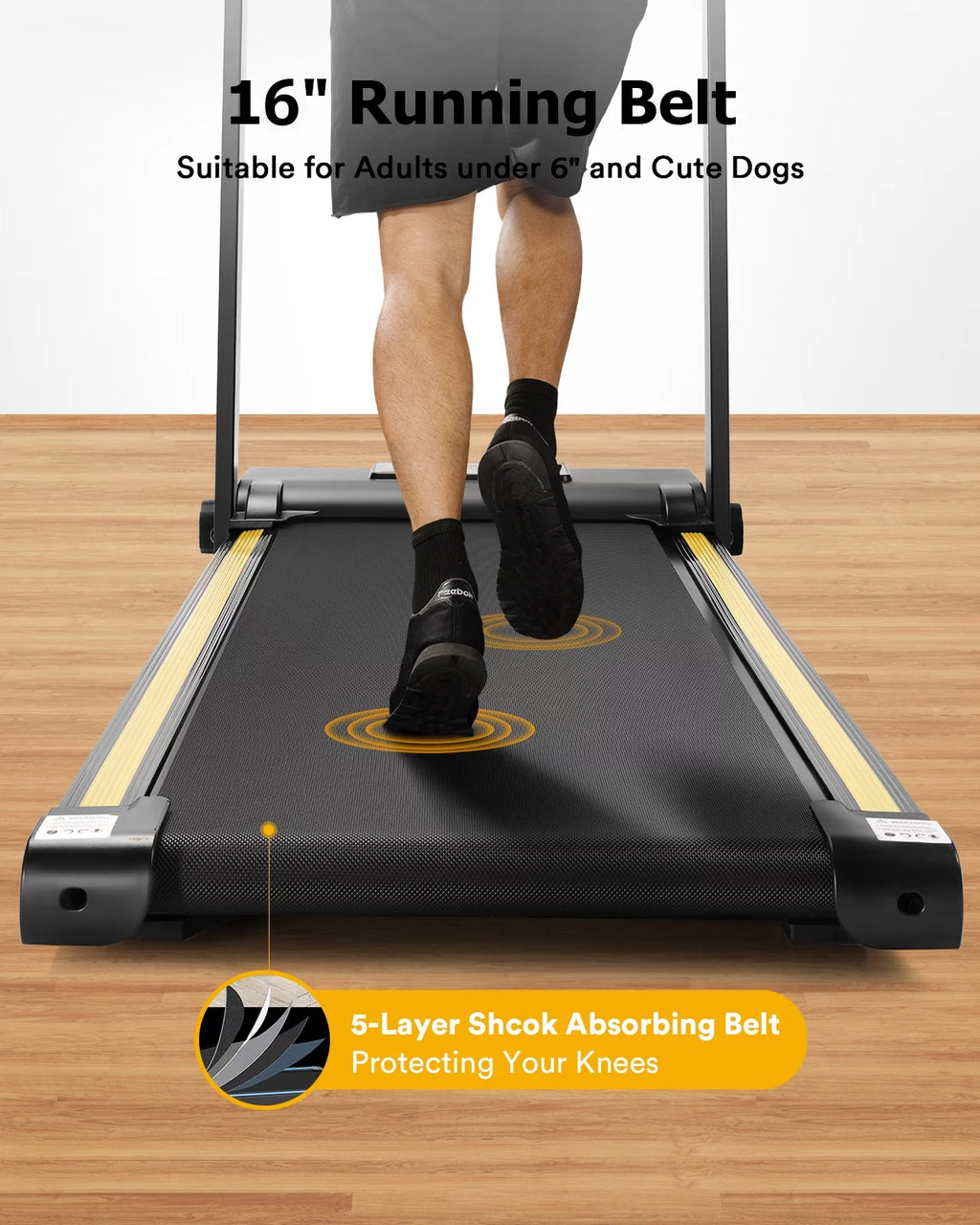 Folding Treadmill 2.25HP Portable Compact with 12 HIIT Modes Y4084
