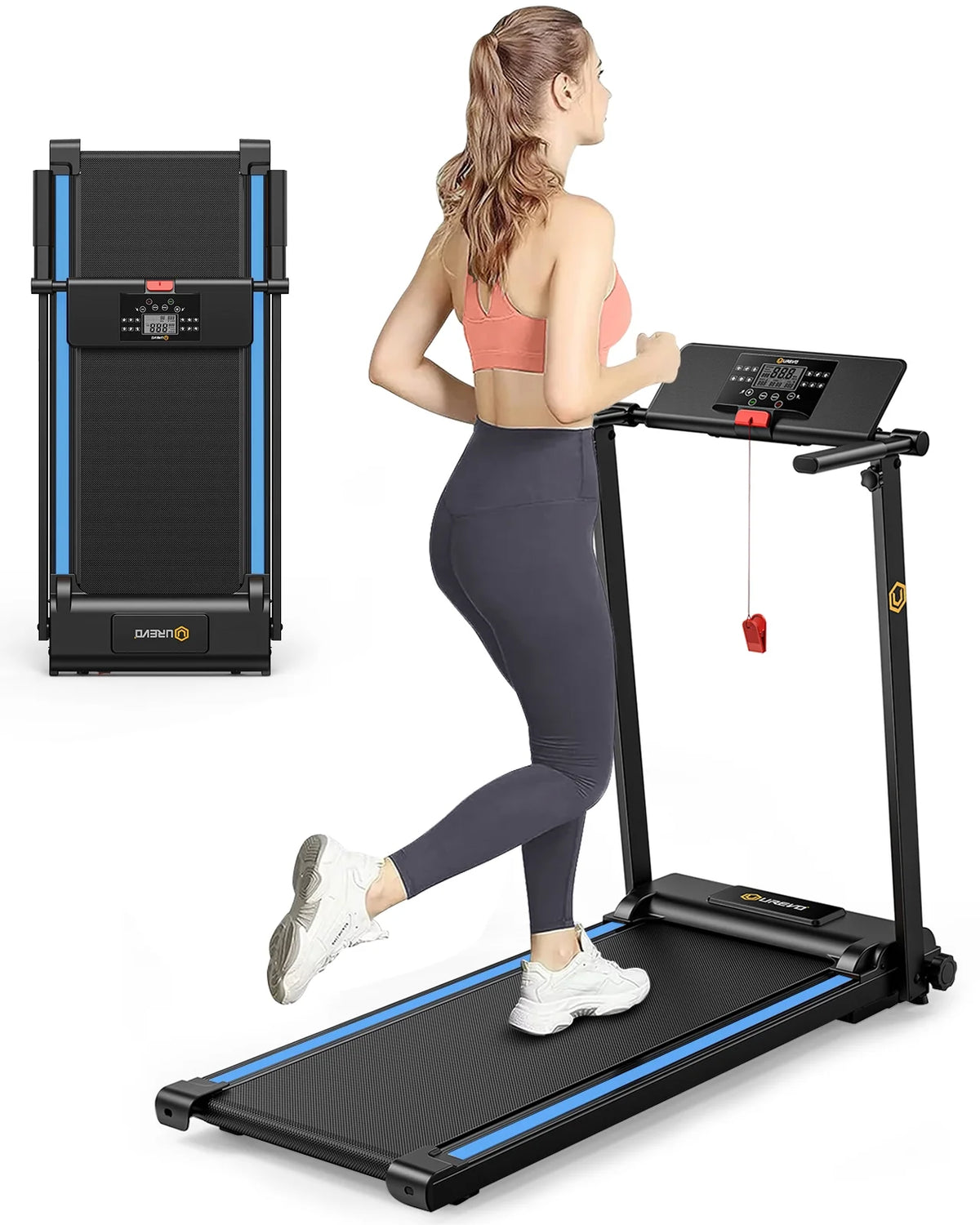 Folding Treadmill 2.25HP Portable Compact with 12 HIIT Modes Y4084