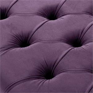 Purple Tufted Velvet Bench with Nailhead Trim L71322