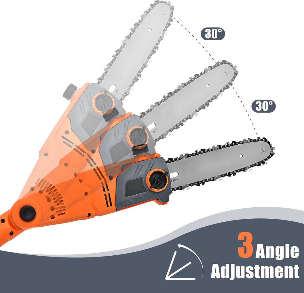 10 Inch 8 Amp Multi-Angle Pole Chain Saw with Telescoping Long Handle Z465