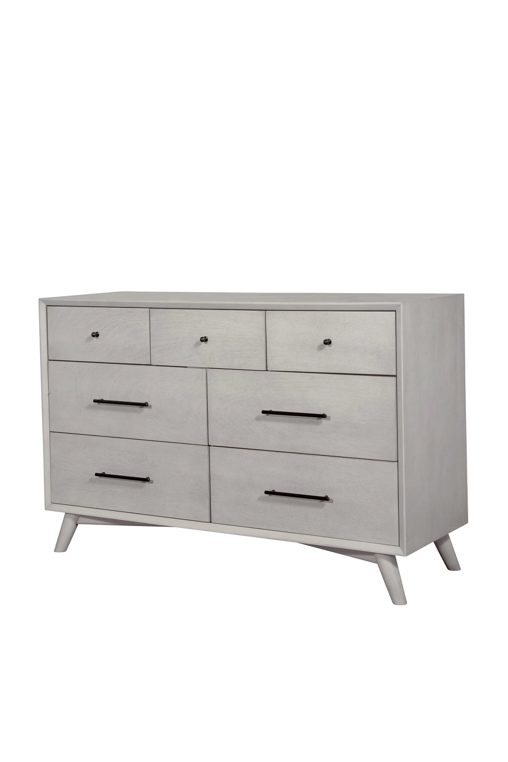 Gray Solid Wood Seven Drawer Double Dresser A11670