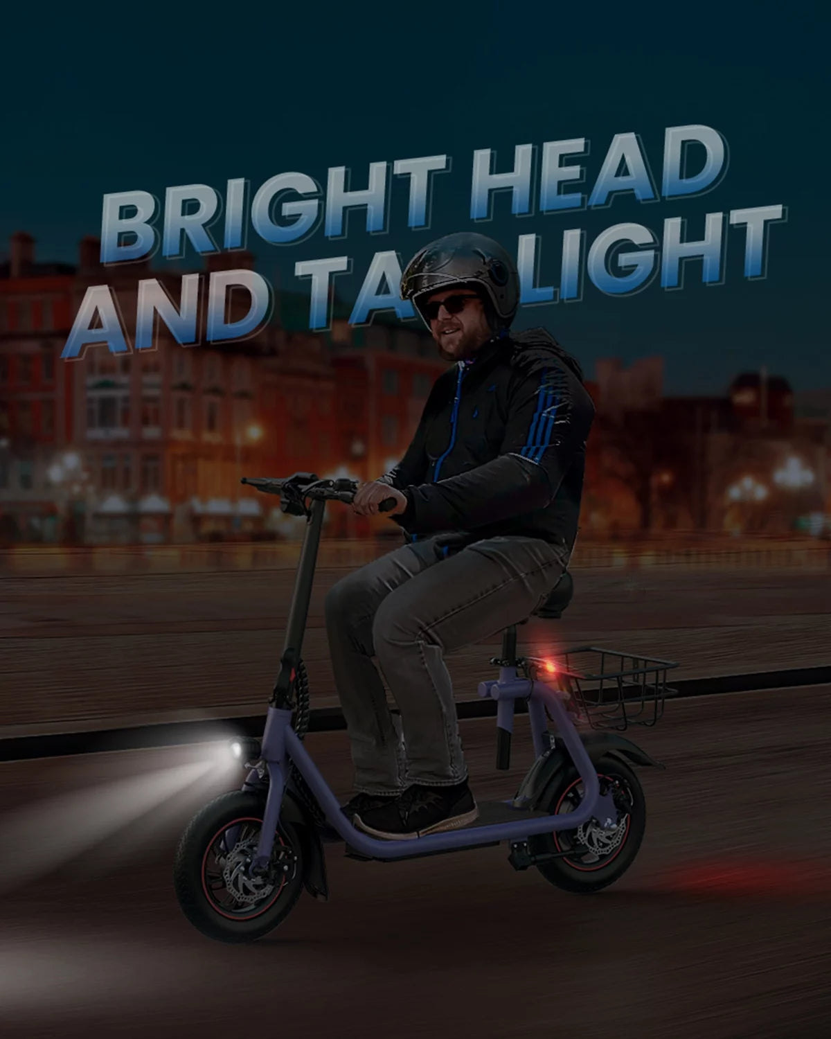 Electric Scooter with Seat, 450W Motor, 22 Miles Range, Folding, Black Q820