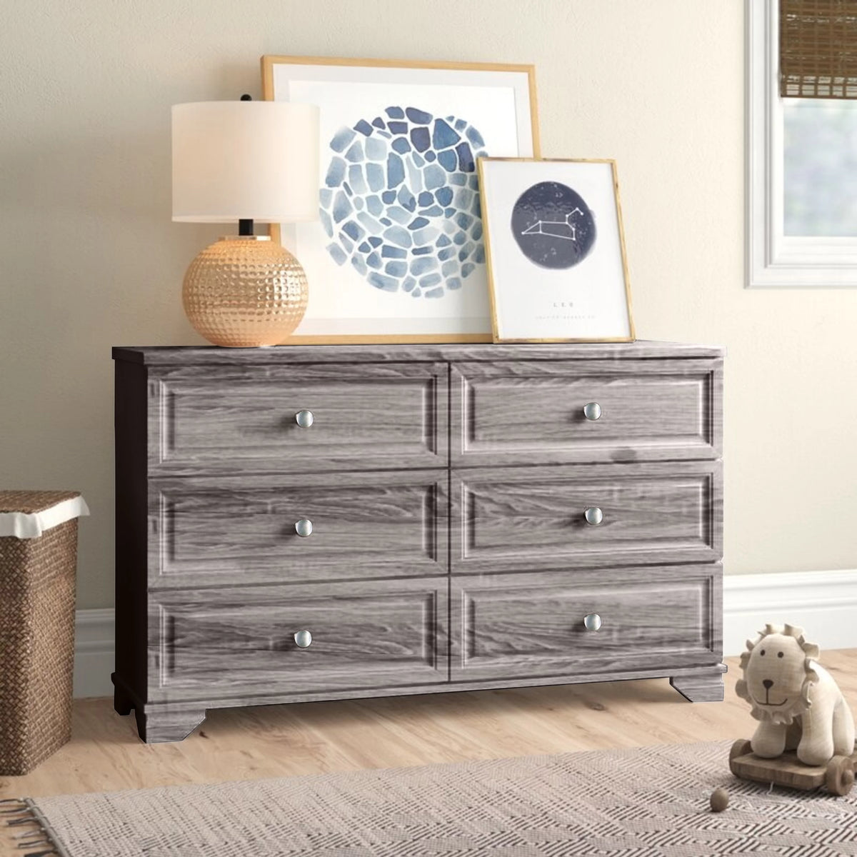 6 Drawer Double Dresser W6414