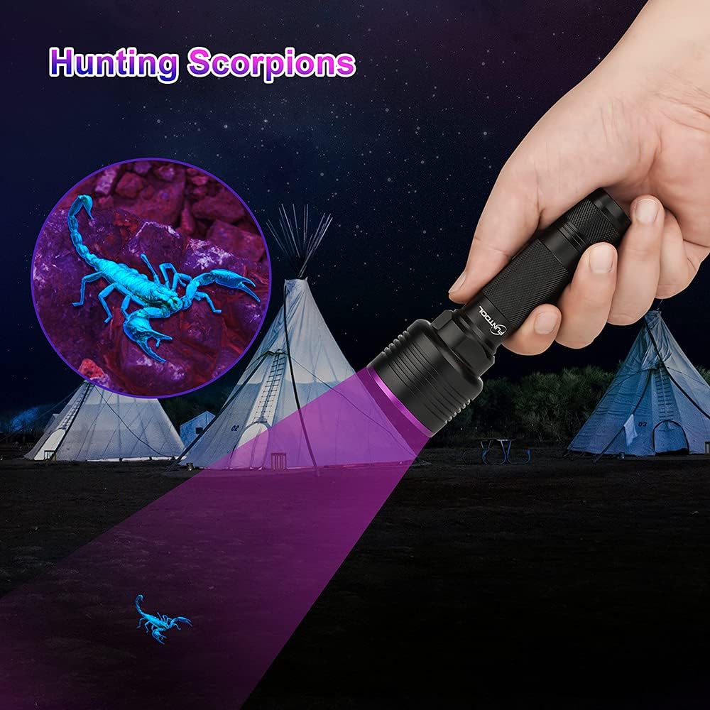 2 Pack Rechargeable UV Flashlight 385-395nm G638