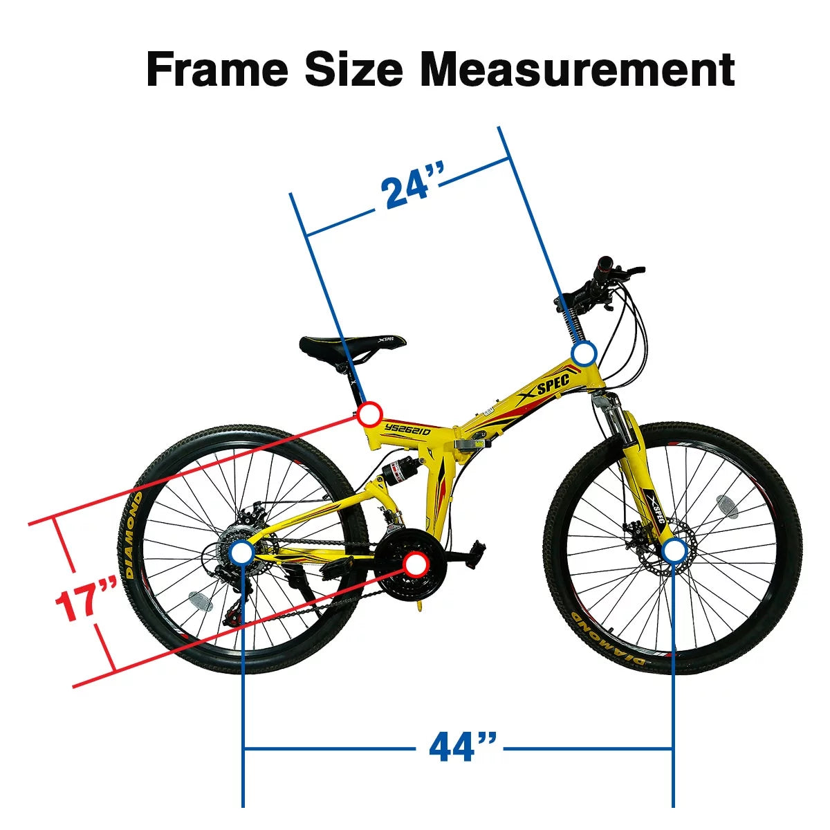 21 Speed Folding Mountain Bike, Black X517827