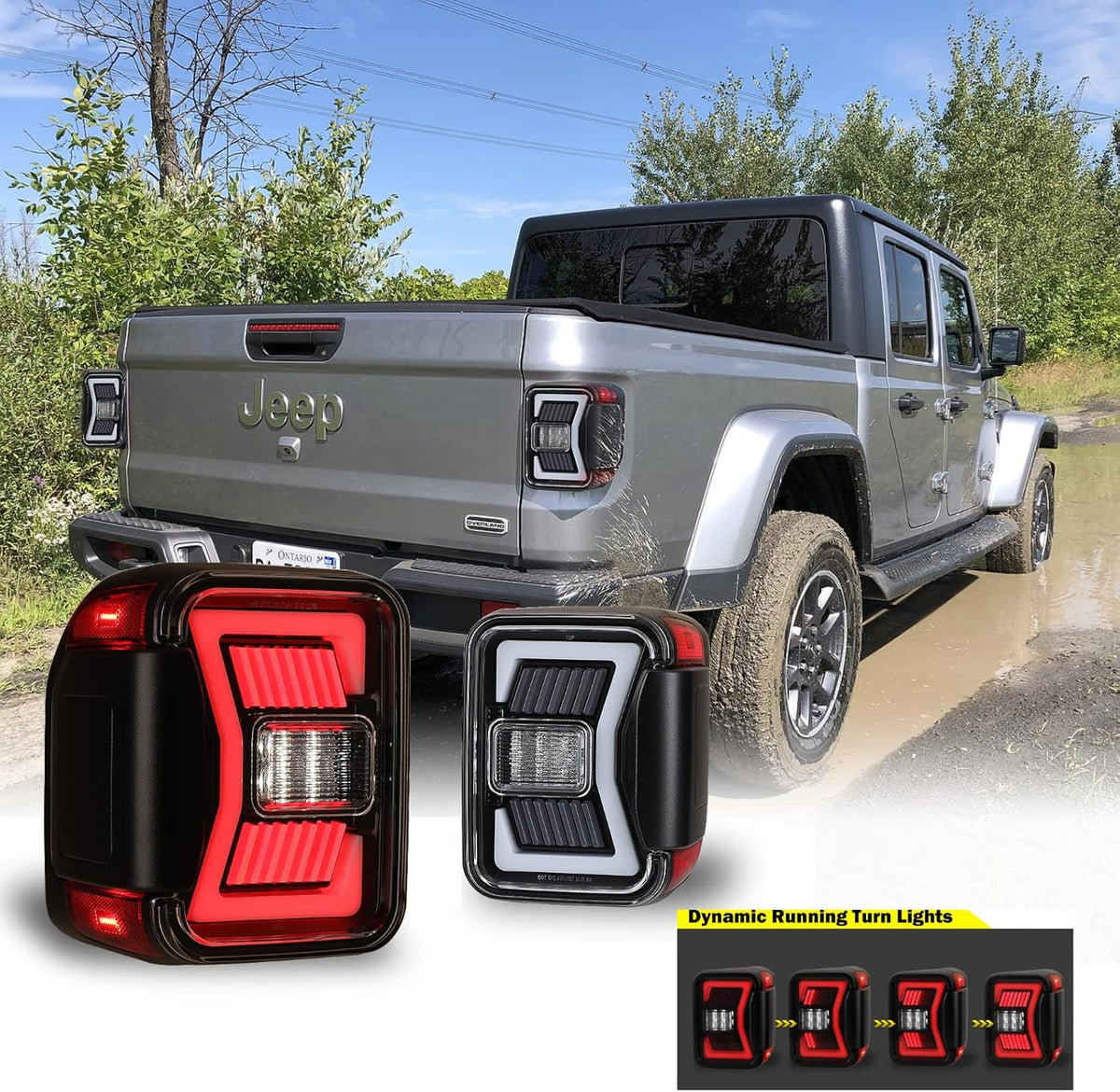 LED Tail Lights Replacement for 2019-2022 Jeep Gladiator Pickup, 1 Pair U61906