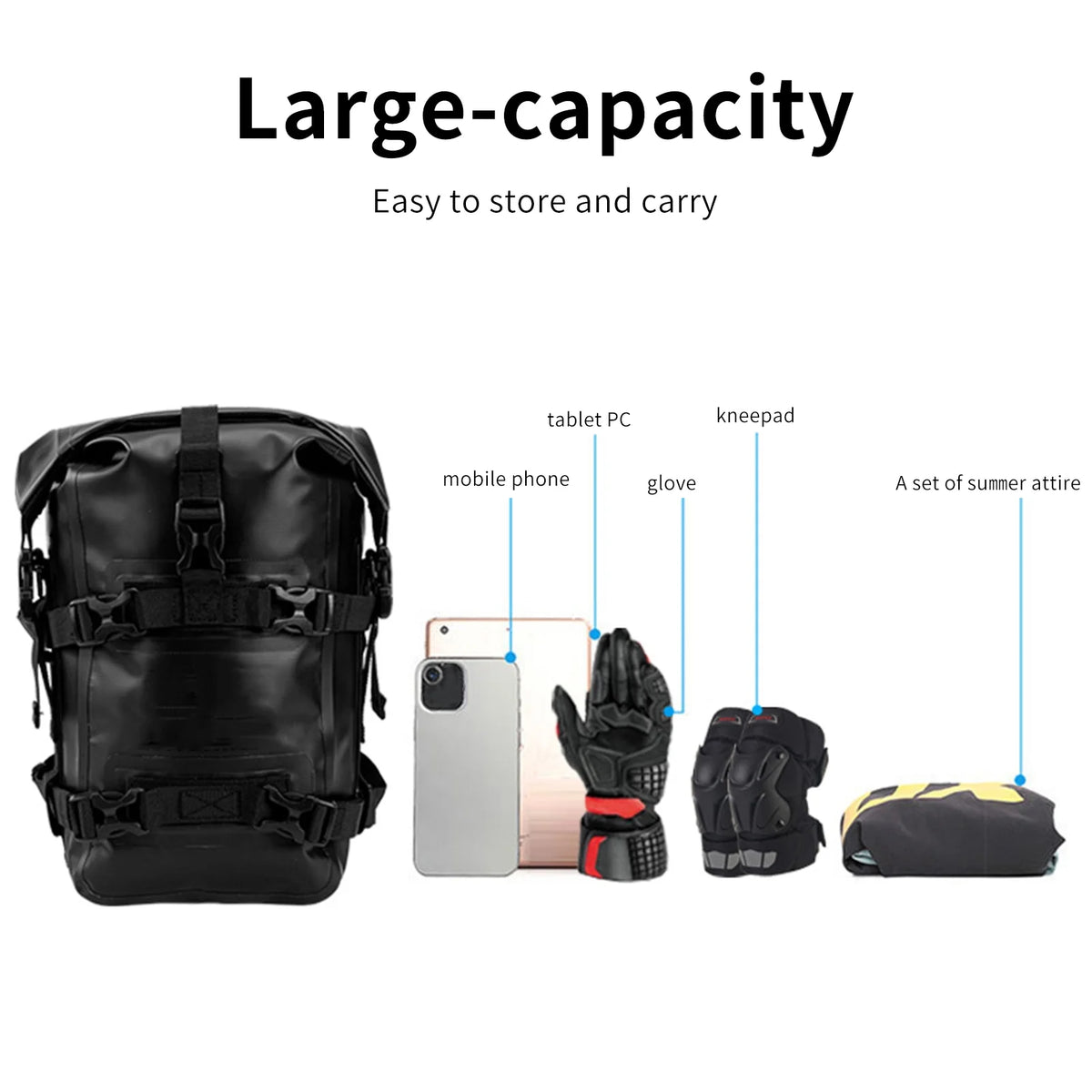 Waterproof Motorcycle Frame Bag, 8L Motorbike Side Bag T984764