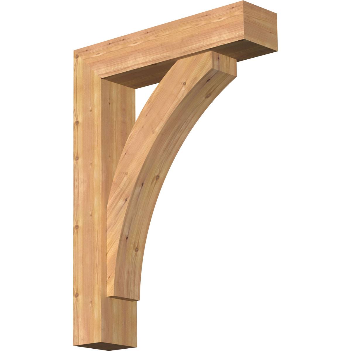 Thorton Block Smooth Bracket with Offset Brace, Western Red Cedar X27246