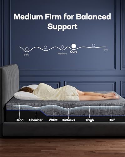 Queen Adjustable Bed Frame with 10-inch Cooling Gel Memory Foam Mattress A2955