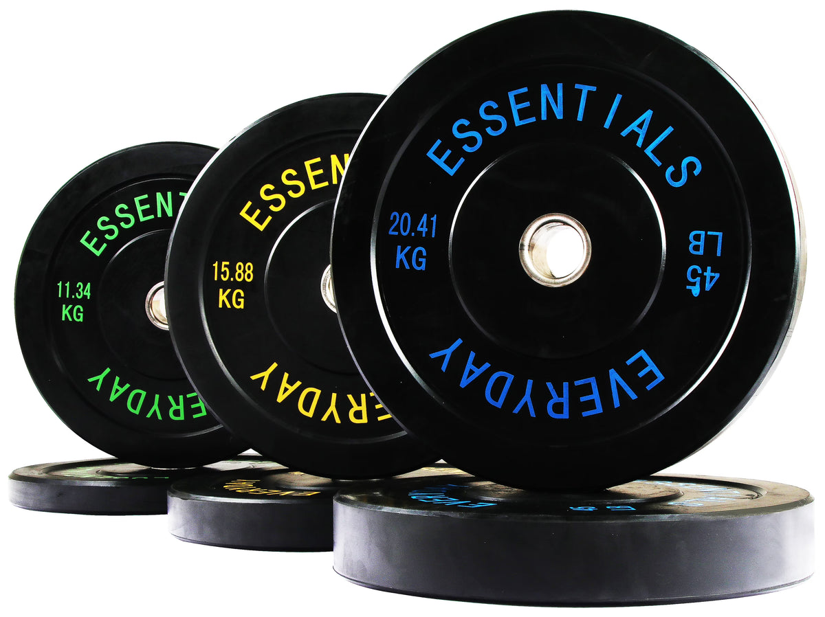 Black Olympic Bumper Plate Weight Plate Set, 210 lbs N541
