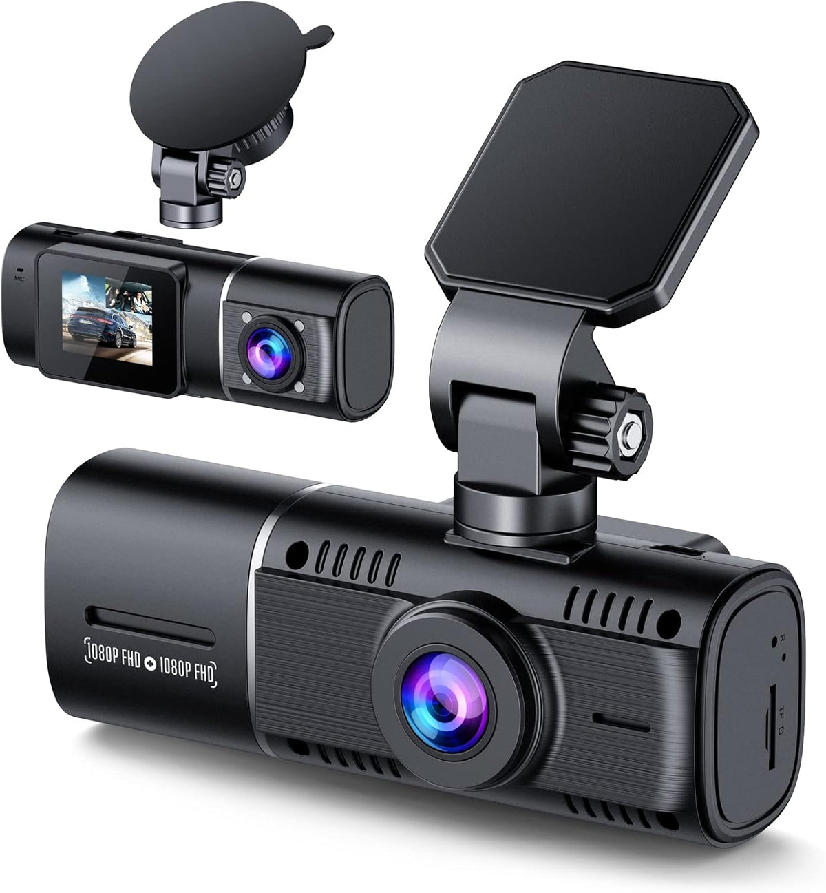 Dual Dash Cam Front and Inside 1080P IR Night Vision Pack of 2 U398