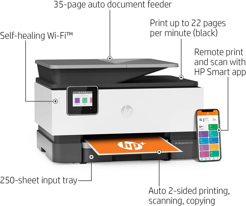 HP OfficeJet Pro All-in-One Wireless Color Inkjet Printer, Gray X5474