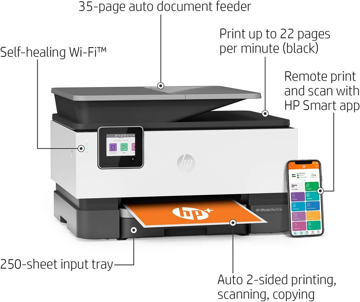 HP OfficeJet Pro All-in-One Wireless Color Inkjet Printer, Gray X5474