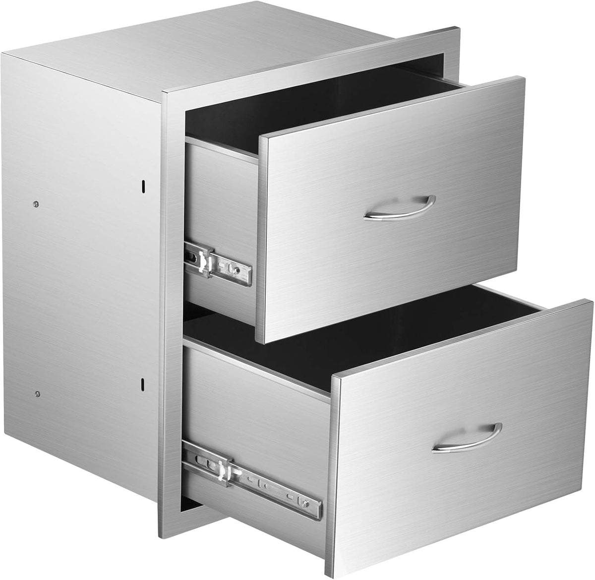 Stainless Steel 2-Layer Barbecue Drawers with Handles J39277