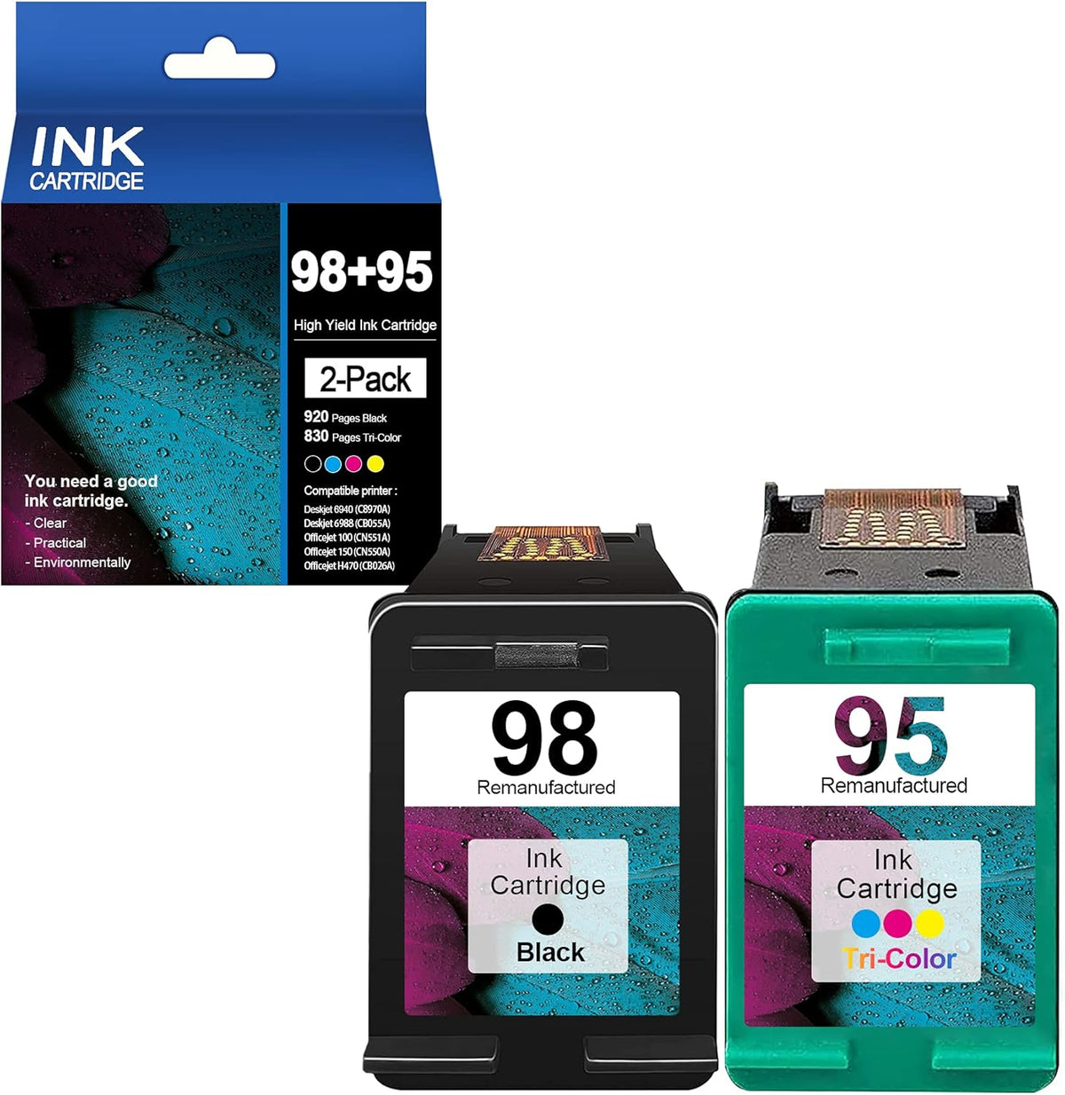 2-Pack Black Tri-Color Ink Cartridge Y7764
