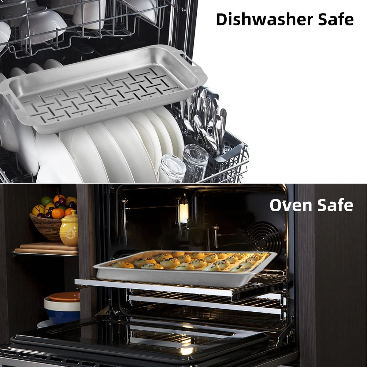 6-Piece Stainless Steel Grill Basket Set with Cooling Rack G76329
