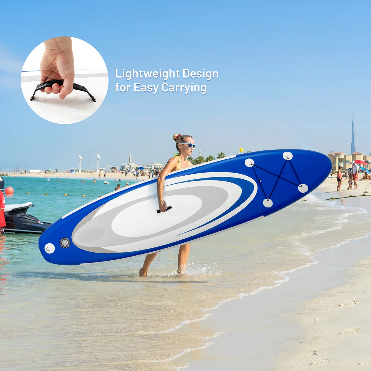 10' Inflatable Stand Up Paddle Board with Bag Paddle Pump E648313