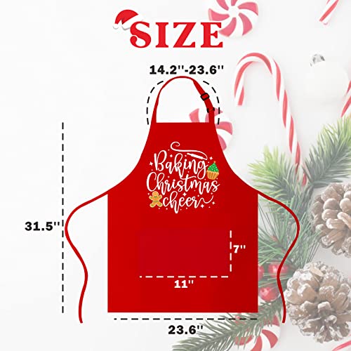 Red Christmas Baking Apron with 2 Pockets D5537