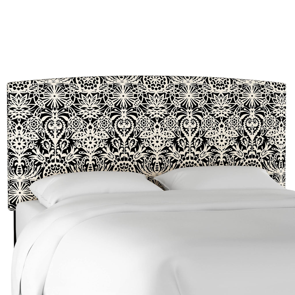 Upholstered Headboard Black White O123