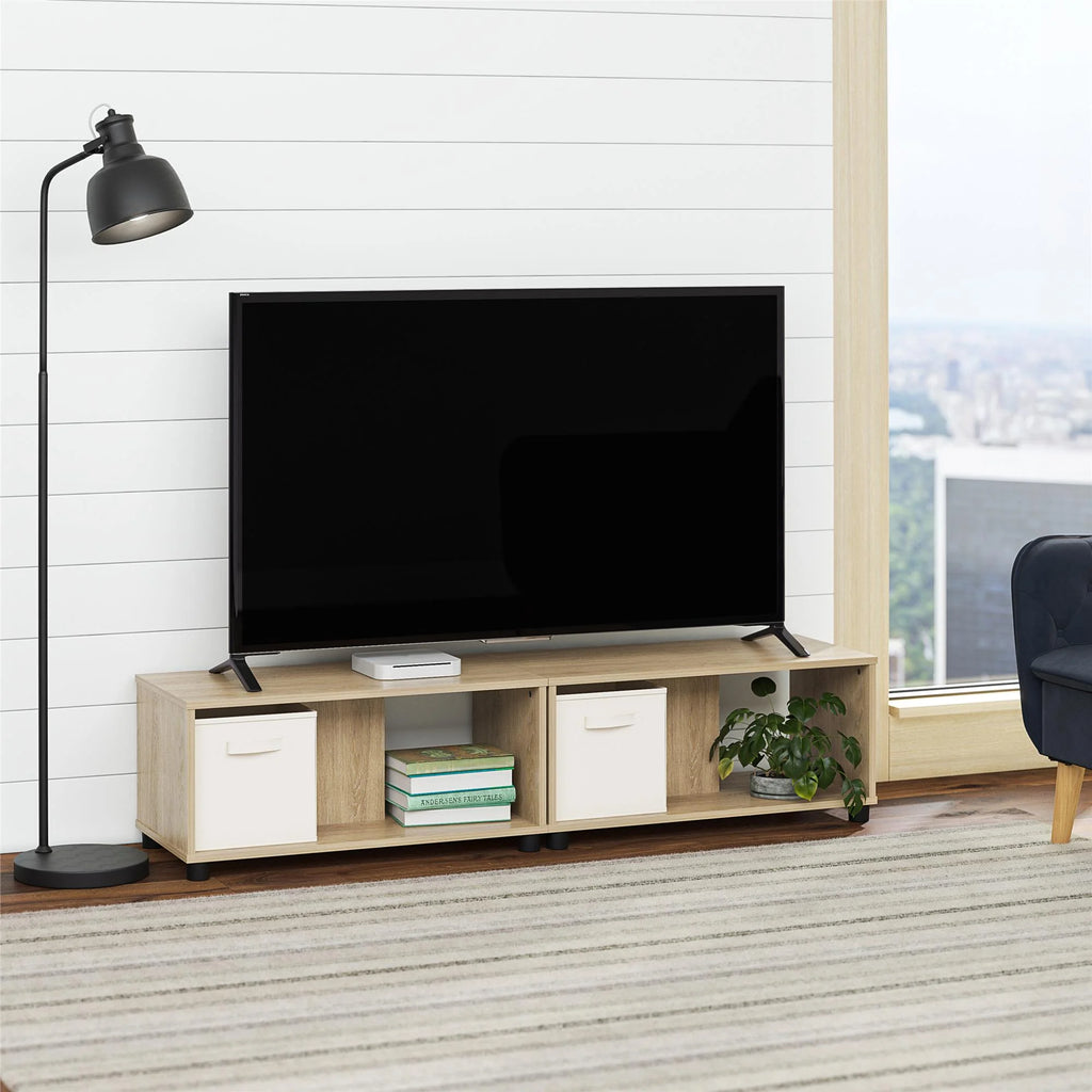 Adjustable Stacking TV Stand up to 70 inches Natural B91244