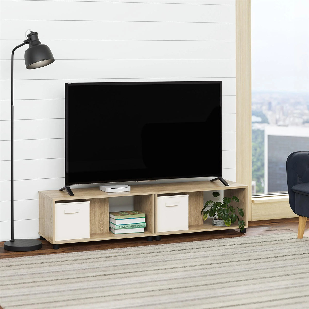 Adjustable Stacking TV Stand up to 70 inches Natural B91244