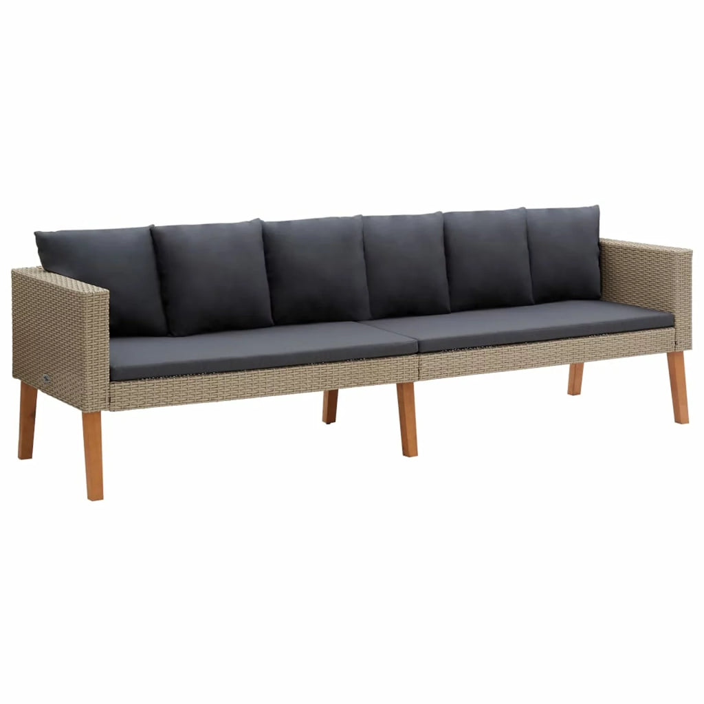 2 Piece Poly Rattan Patio Set with Cushions V213766