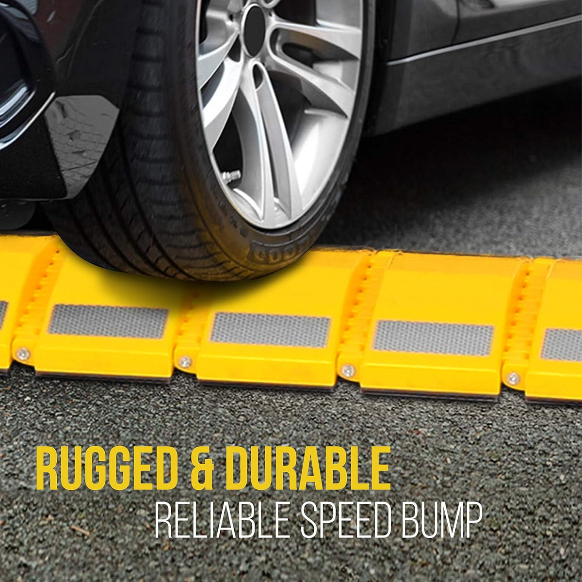 Heavy Duty Reflective Plastic Speed Bump for Driveway Roads Parking Lot K736