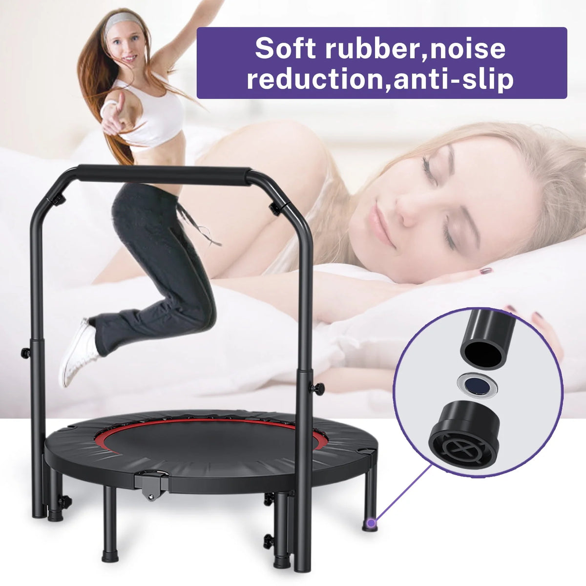 40 Fitness Mini Trampoline with Adjustable Handle R924358