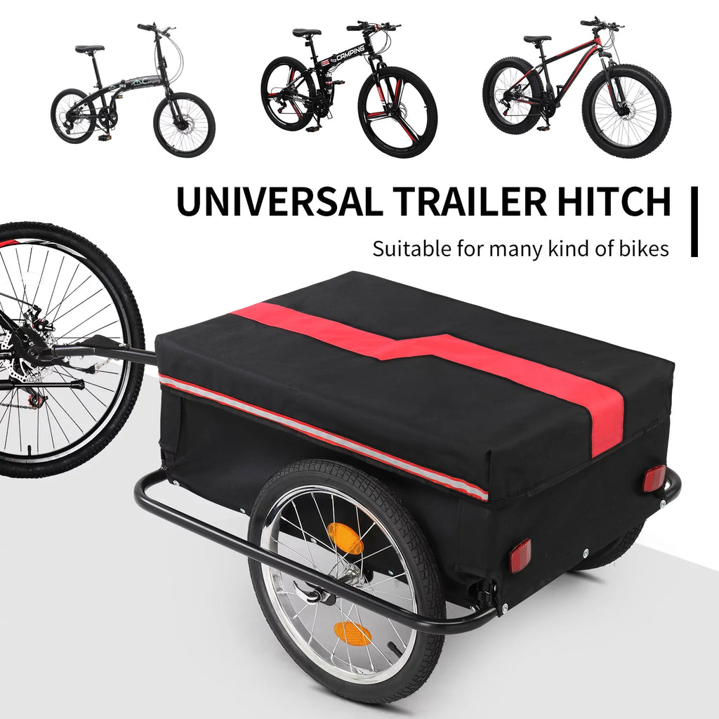 Bike Cargo Trailer with Removable Cover, 16 Wheels, Red A488124