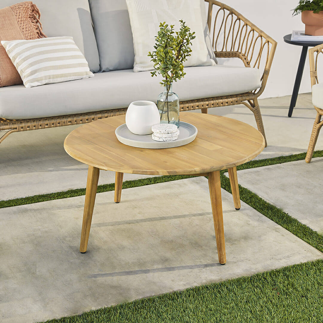32x22 Round Acacia Coffee Table U476